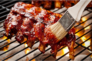 Bbq ribs being grilled
